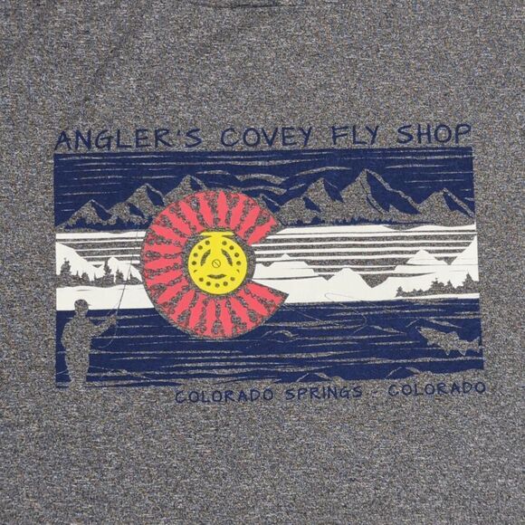 Ouray Sportswear Men's Large Anglers Fly Shop Colorado Pullover Sweatshirt Grey - Picture 3 of 7